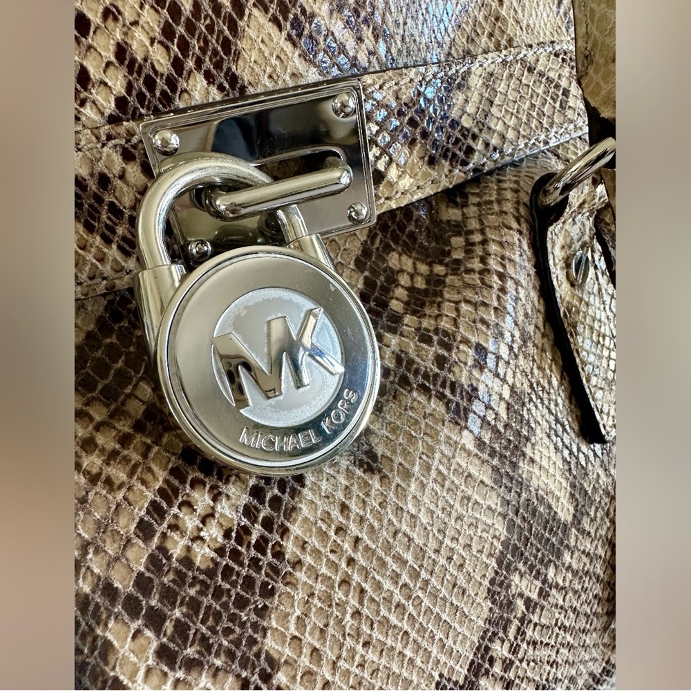 Michael Michael Kors - Python Snake Embossed Larg… - image 6